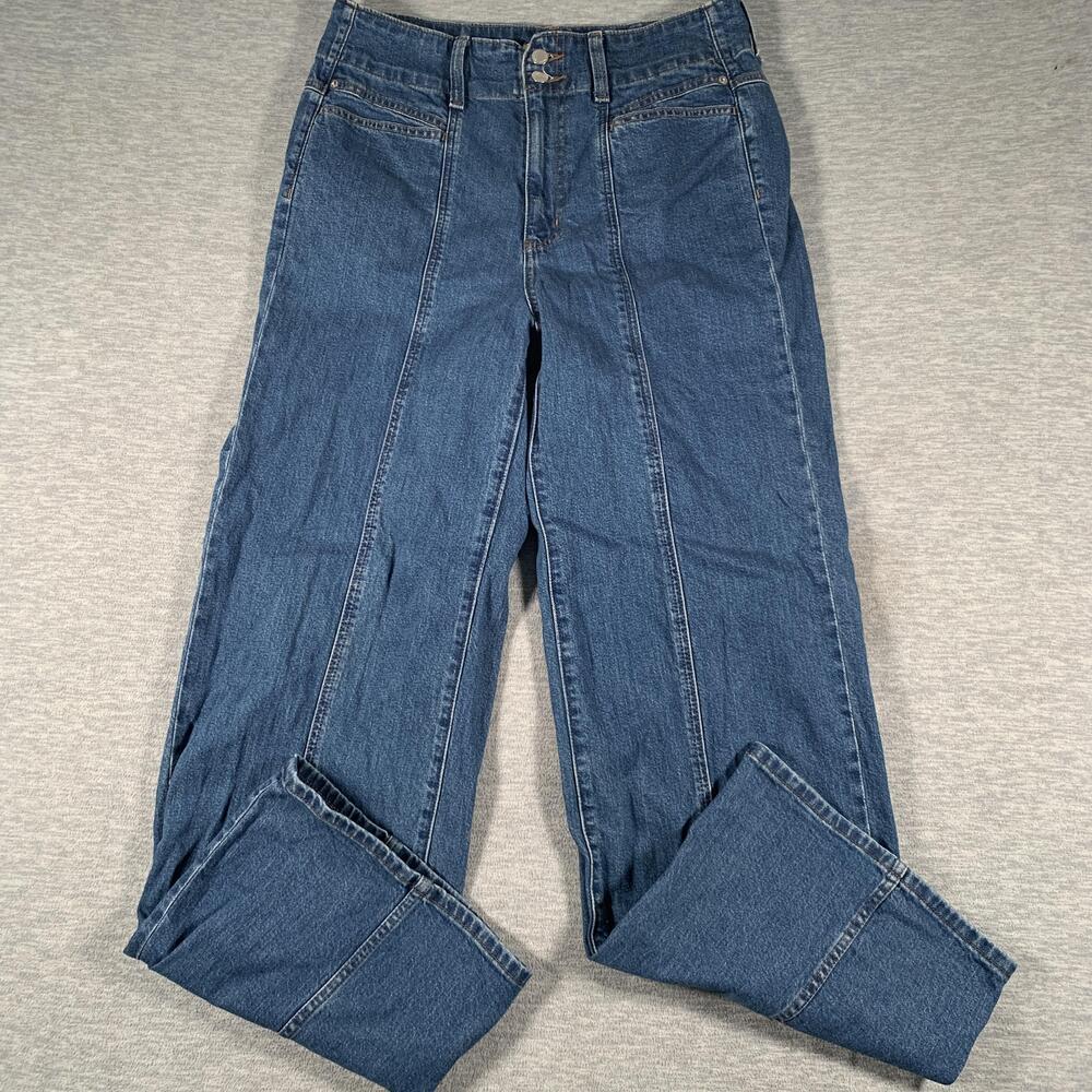 Universal Thread Jeans Womens 12R Blue High Rise Wide Leg Stretch Denim Pants